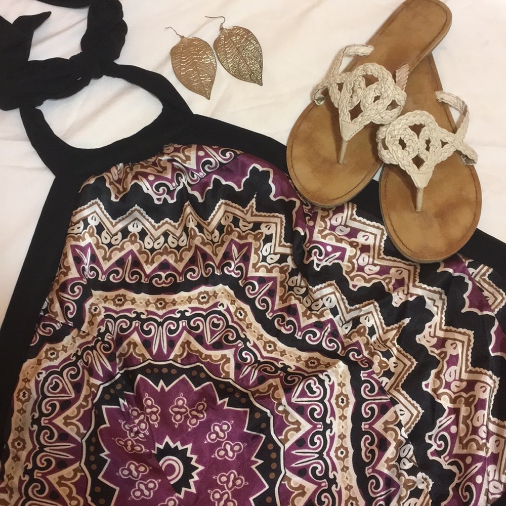 🔥🔥 Black and purple backless halter top